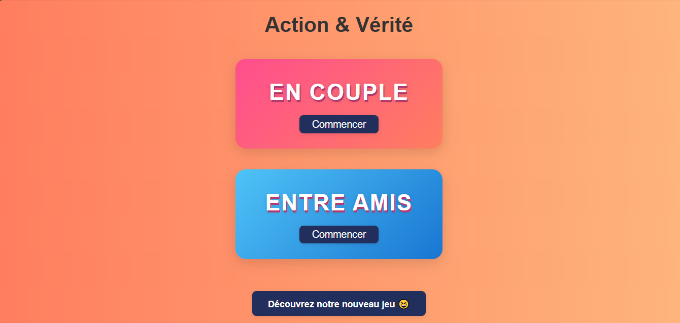 Capture du projet Action/Vérité