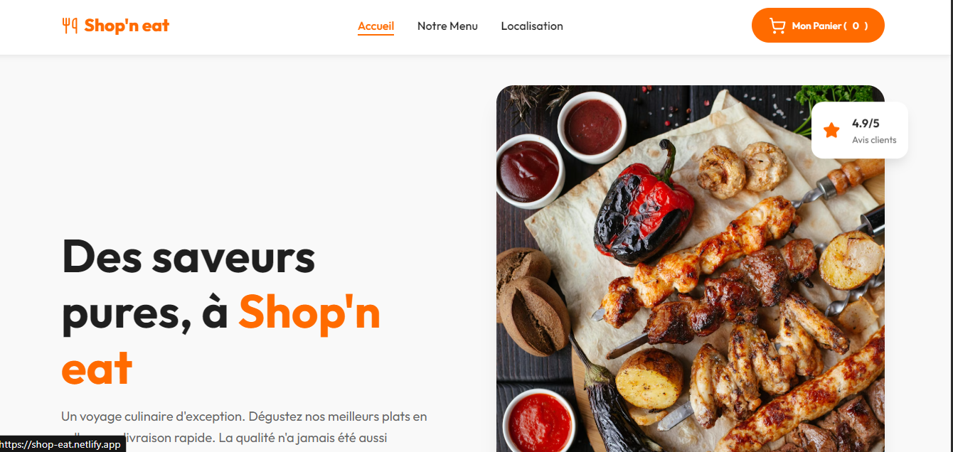 Capture du projet Shop'n eat